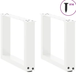 vidaXL Salontafelpoten 2 st U-vormig 30x(30-31) cm staal wit
