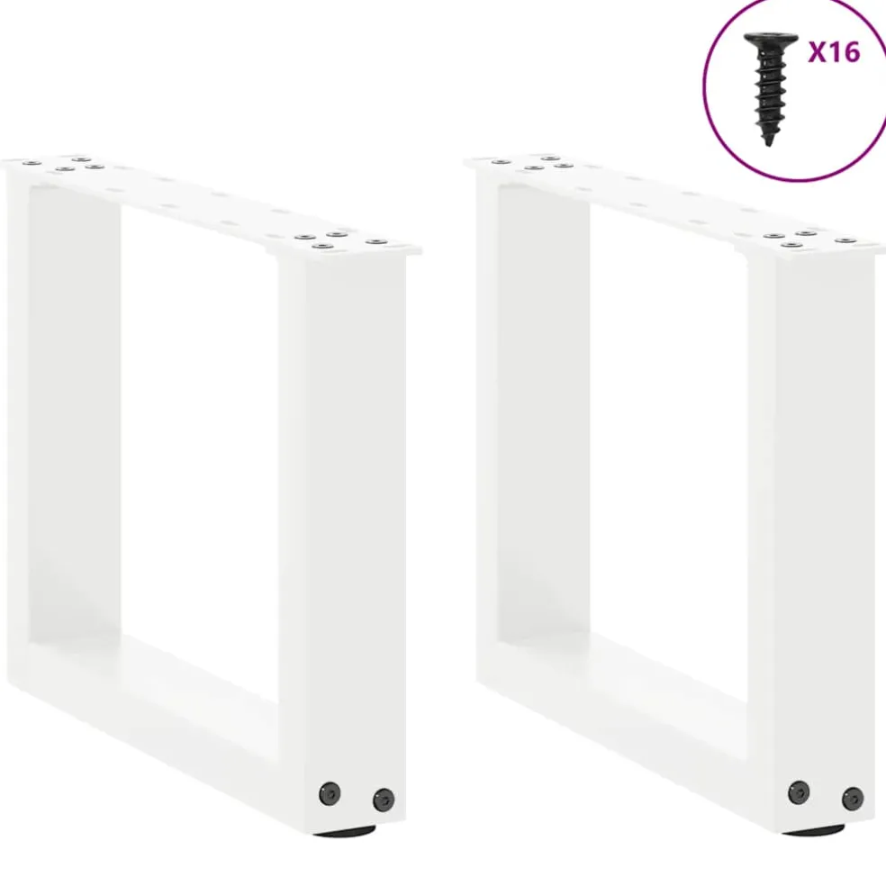 vidaXL Salontafelpoten 2 st U-vormig 30x(30-31) cm staal wit