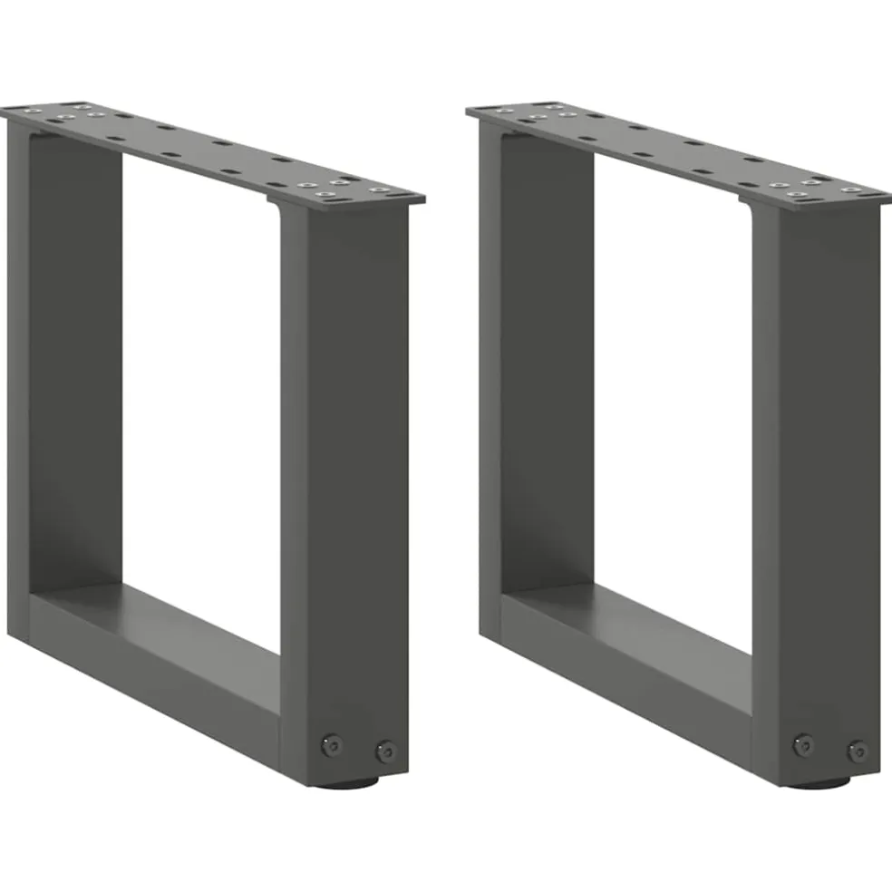 vidaXL Salontafelpoten 2 st U-vormig 30x(30-31) cm staal antraciet