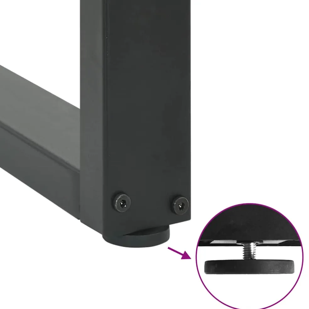 vidaXL Salontafelpoten 2 st U-vormig 30x(30-31) cm staal antraciet