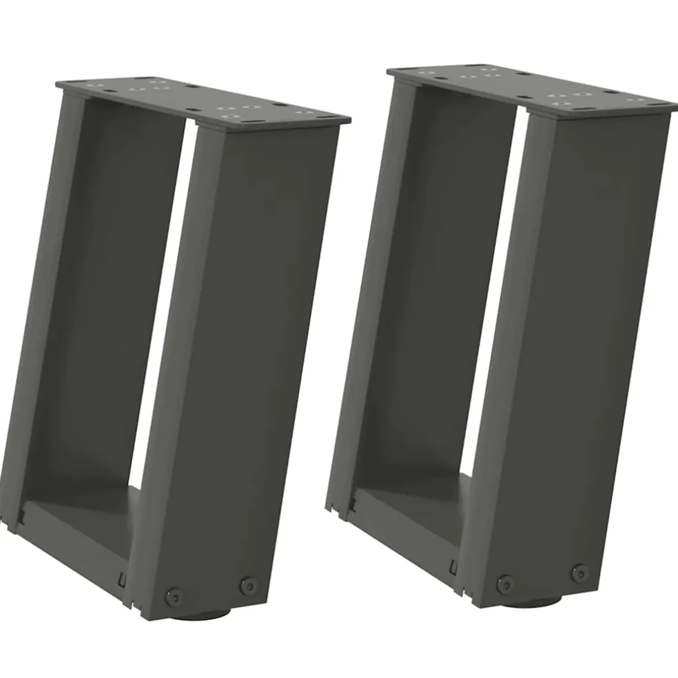 vidaXL Salontafelpoten 2 st U-vormig 30x(30-31) cm staal antraciet