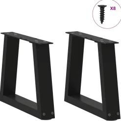 vidaXL Salontafelpoten 2 st V-vormig 30x(30-31,3) cm staal zwart