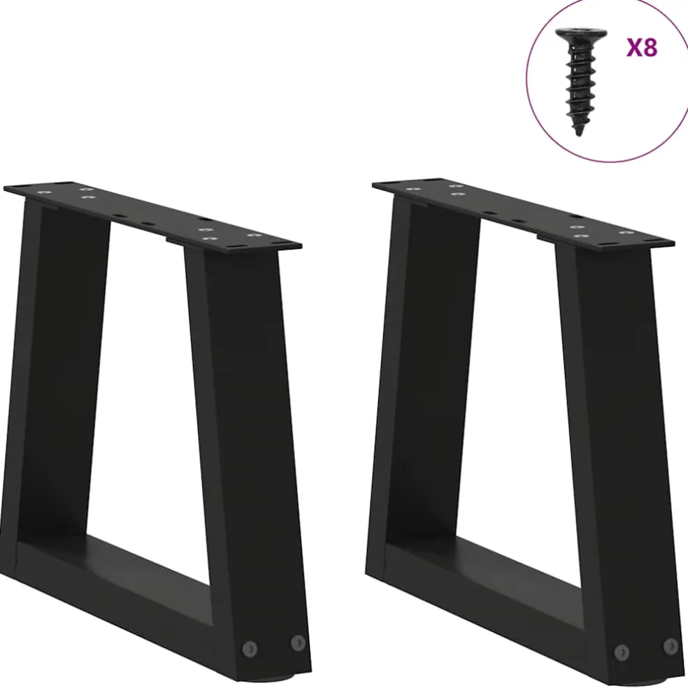 vidaXL Salontafelpoten 2 st V-vormig 30x(30-31,3) cm staal zwart