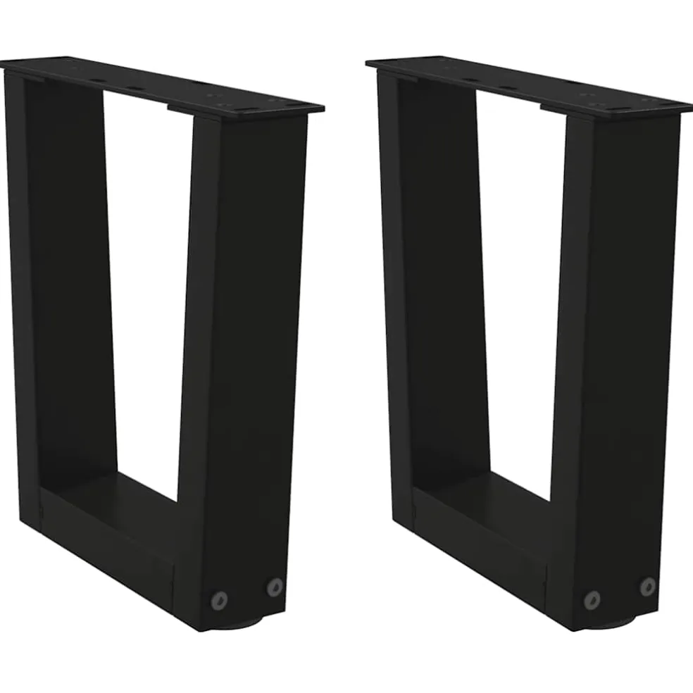 vidaXL Salontafelpoten 2 st V-vormig 30x(30-31,3) cm staal zwart