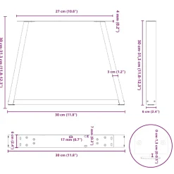 vidaXL Salontafelpoten 2 st V-vormig 30x(30-31,3) cm staal antraciet