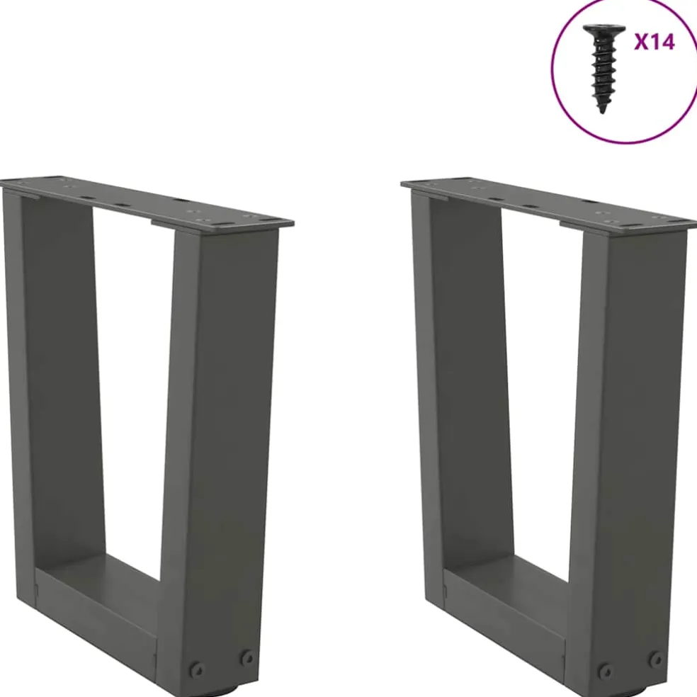 vidaXL Salontafelpoten 2 st V-vormig 30x(30-31,3) cm staal antraciet