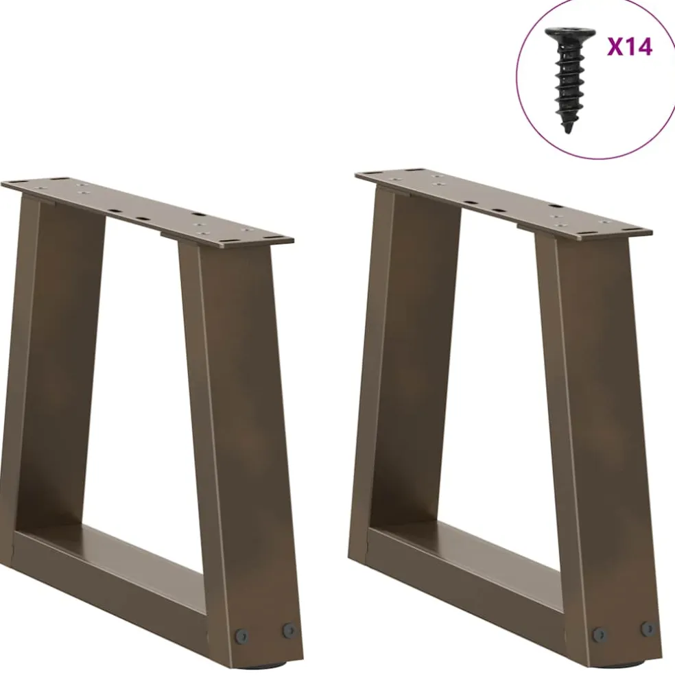 vidaXL Salontafelpoten 2 st V-vormig 40x(30-31,3) cm staal naturel