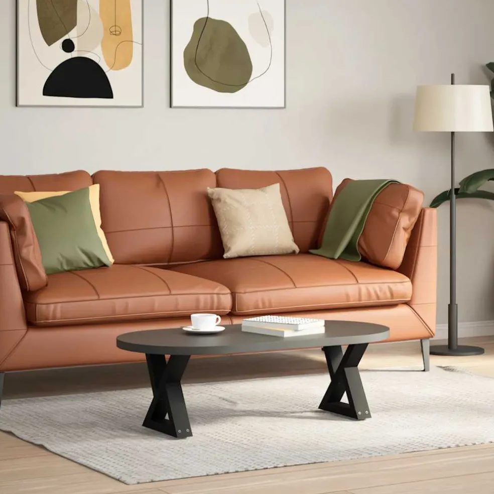 vidaXL Salontafelpoten 2 st 30x(30-31,3) cm staal zwart