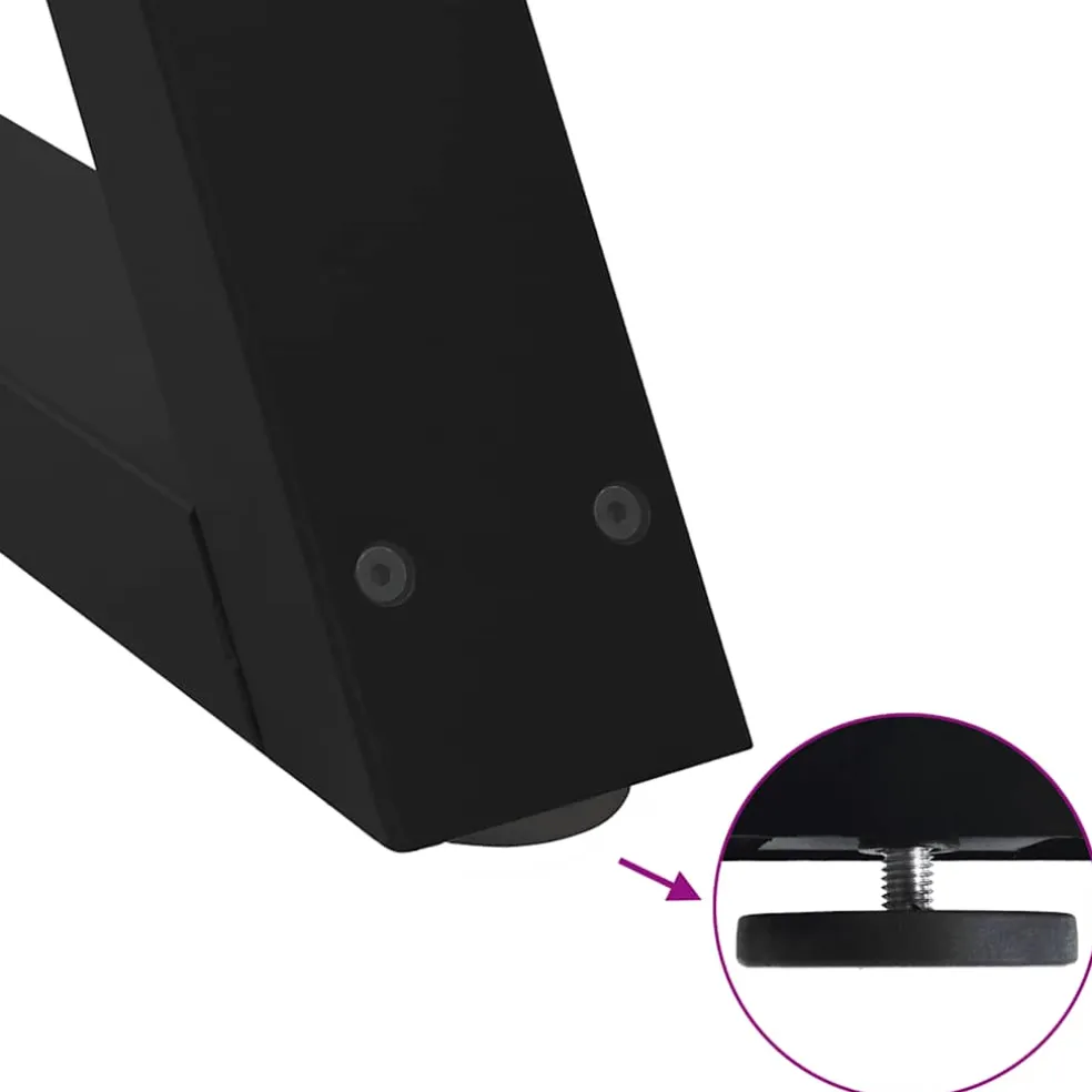 vidaXL Salontafelpoten 2 st 30x(30-31,3) cm staal zwart