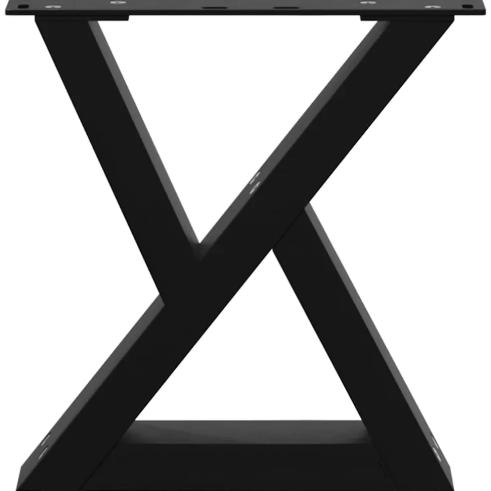 vidaXL Salontafelpoten 2 st 30x(30-31,3) cm staal zwart