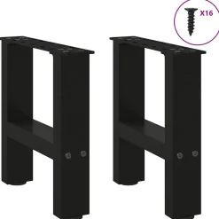 vidaXL Salontafelpoten 2 st 30x(30-31) cm staal zwart