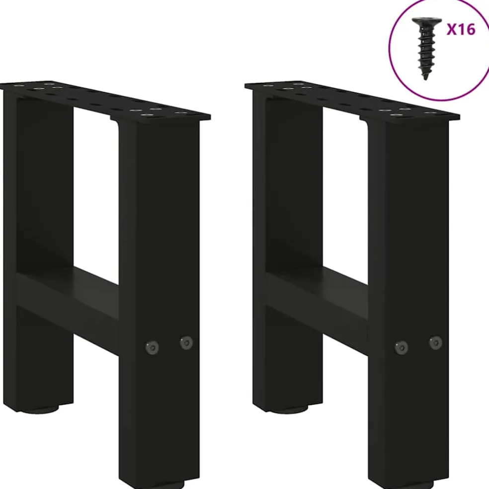vidaXL Salontafelpoten 2 st 30x(30-31) cm staal zwart