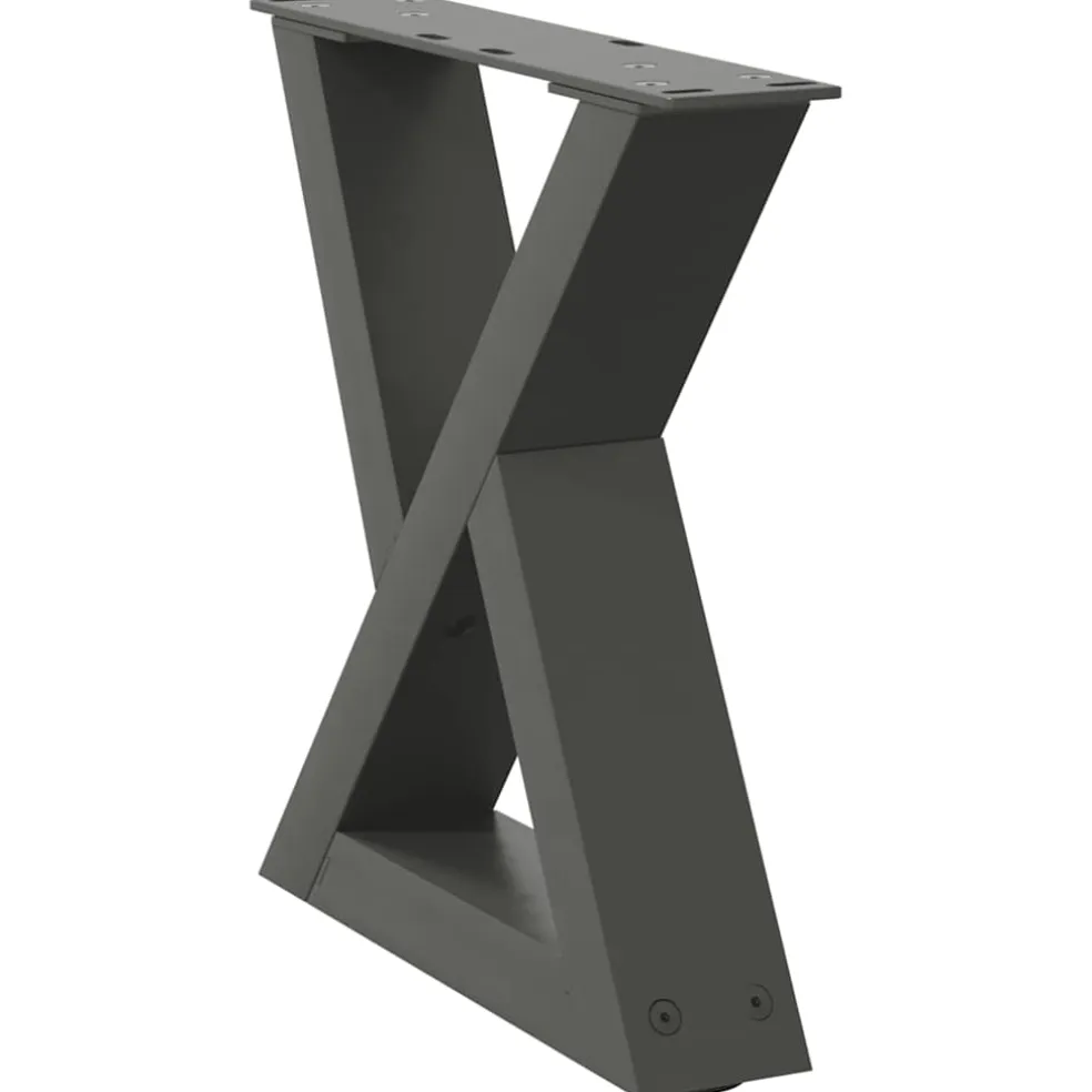 vidaXL Salontafelpoten 2 st 30x(30-31,3) cm staal antraciet