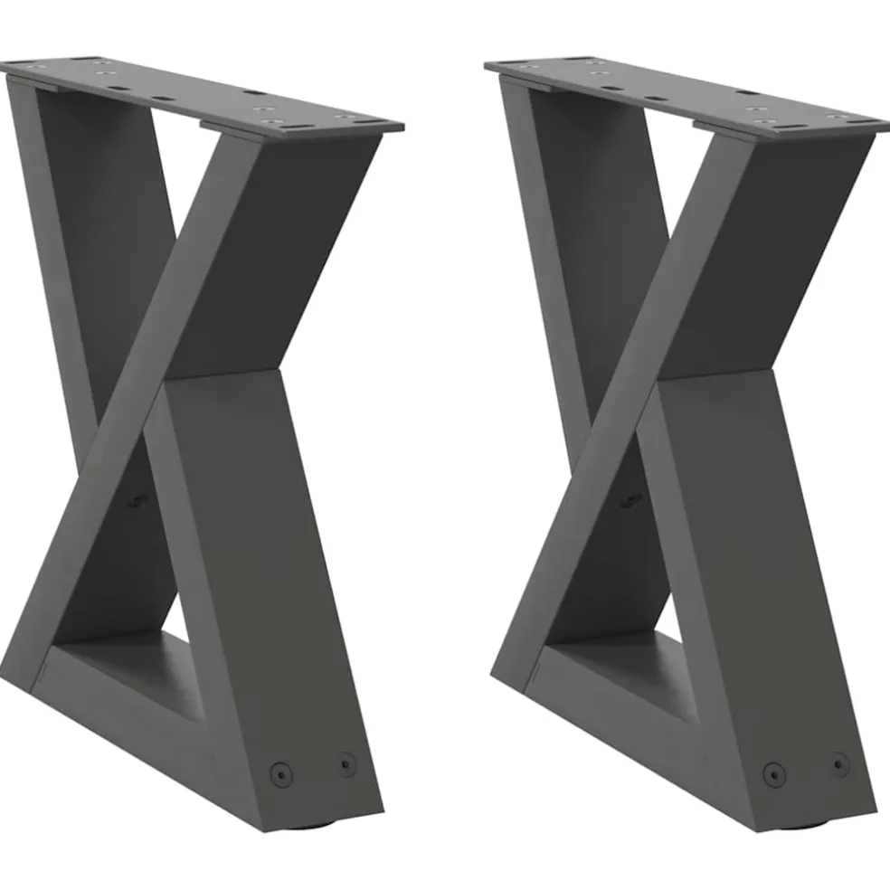vidaXL Salontafelpoten 2 st 30x(30-31,3) cm staal antraciet