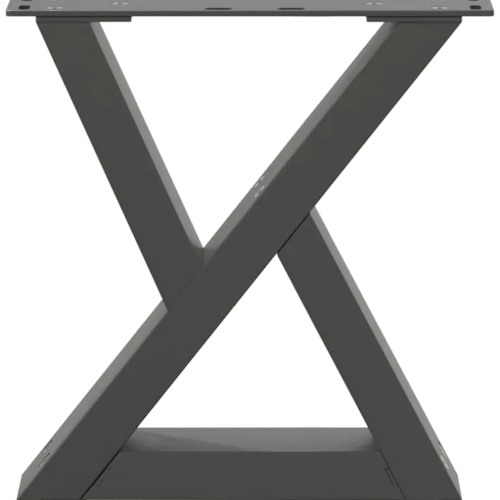 vidaXL Salontafelpoten 2 st 30x(30-31,3) cm staal antraciet