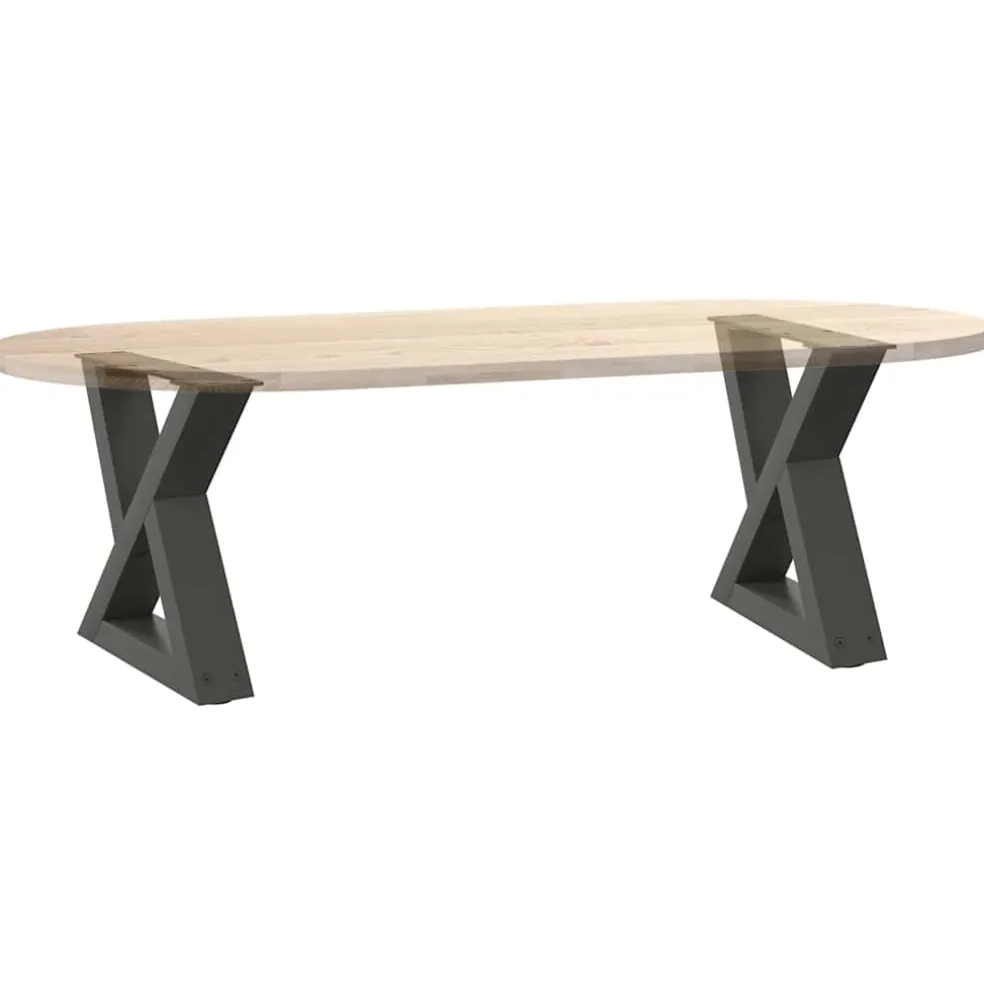 vidaXL Salontafelpoten 2 st 30x(30-31,3) cm staal antraciet