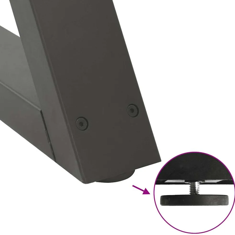 vidaXL Salontafelpoten 2 st 30x(30-31,3) cm staal antraciet