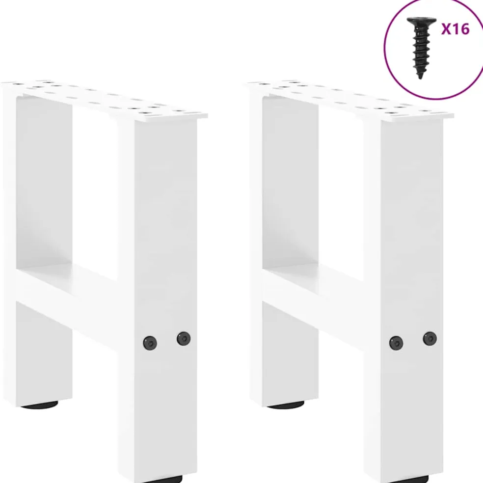vidaXL Salontafelpoten 2 st 30x(30-31) cm staal wit