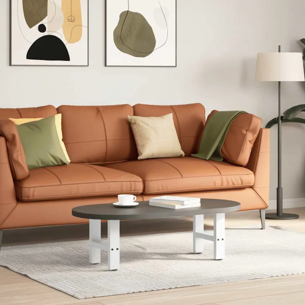 vidaXL Salontafelpoten 2 st 30x(30-31) cm staal wit