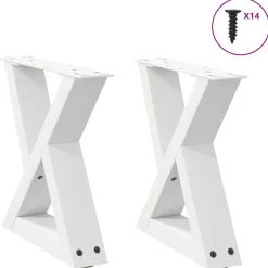 vidaXL Salontafelpoten 2 st 30x(30-31,3) cm staal wit