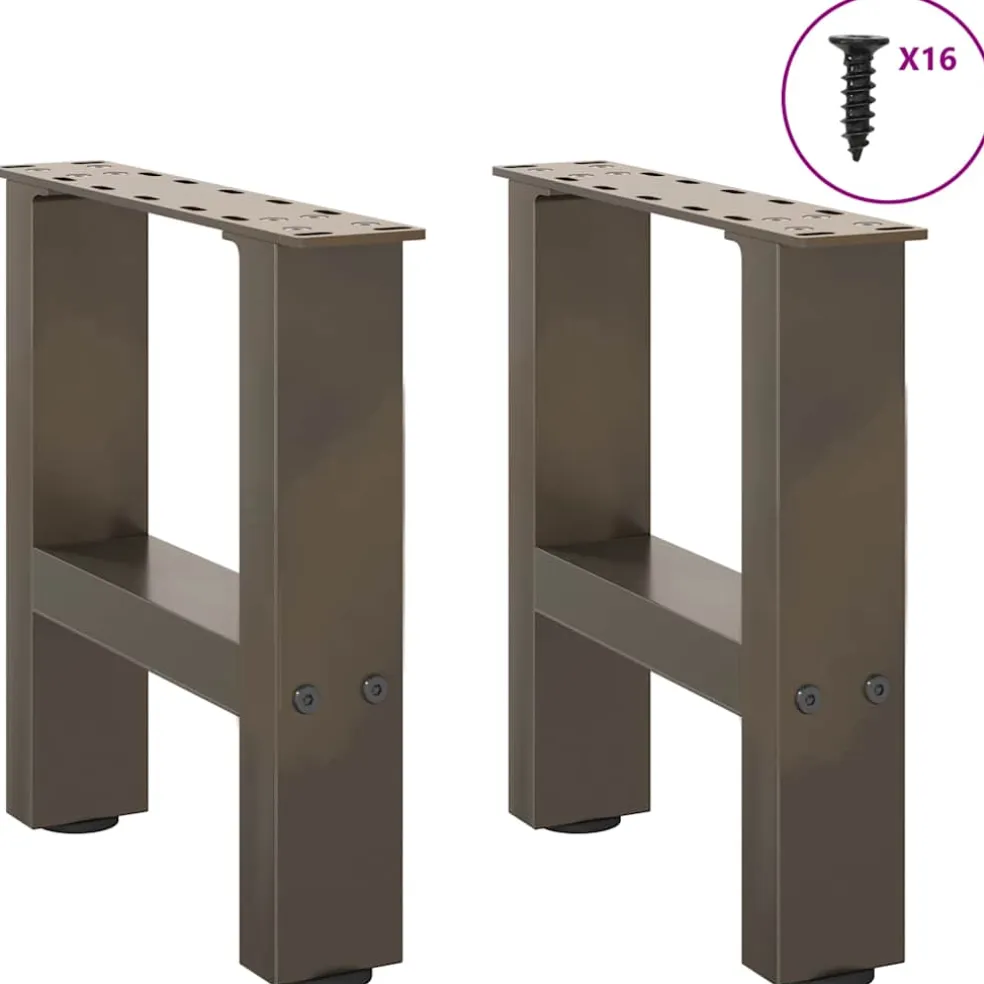 vidaXL Salontafelpoten 2 st 30x (30-31) cm staal naturel staal
