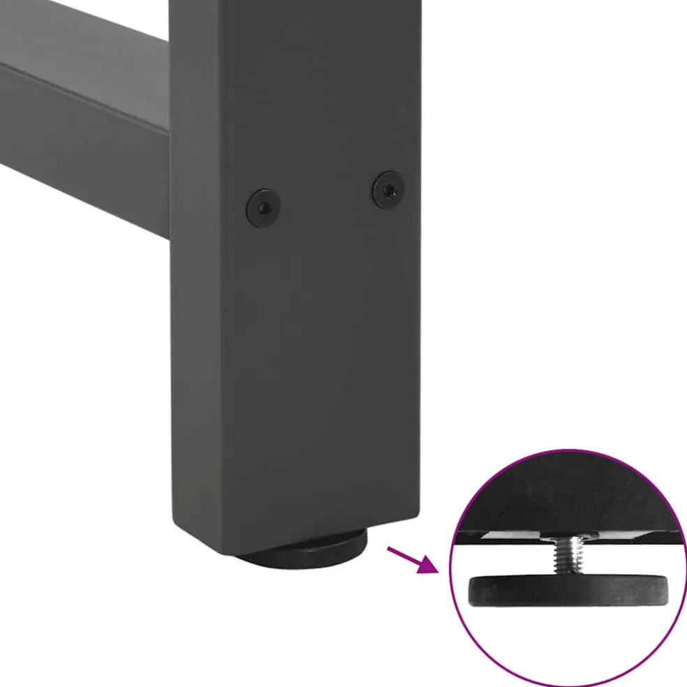 vidaXL Salontafelpoten 2 st 30x(30-31) cm staal antracietkleurig