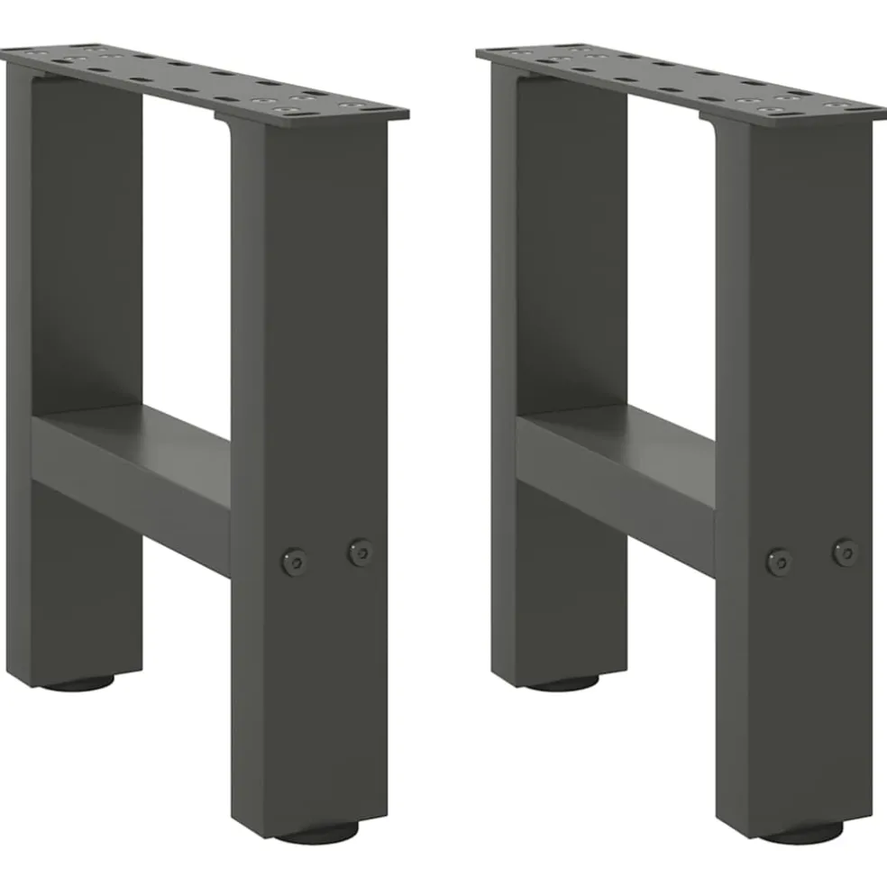 vidaXL Salontafelpoten 2 st 30x(30-31) cm staal antracietkleurig