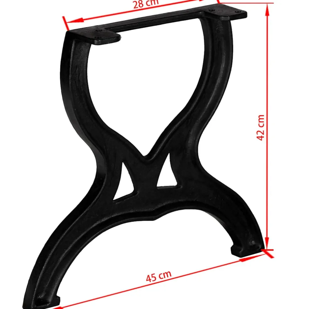 vidaXL Salontafelpoten 2 st X-frame gietijzer