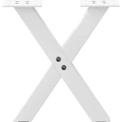 vidaXL Salontafelpoten 2 st X-vormig 30x(30-31) cm staal wit