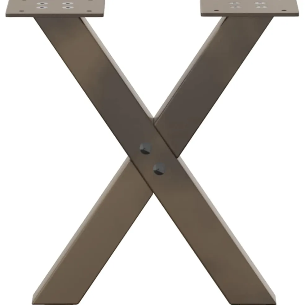 vidaXL Salontafelpoten 2 st X-vormig 30x(30-31) cm staal naturel