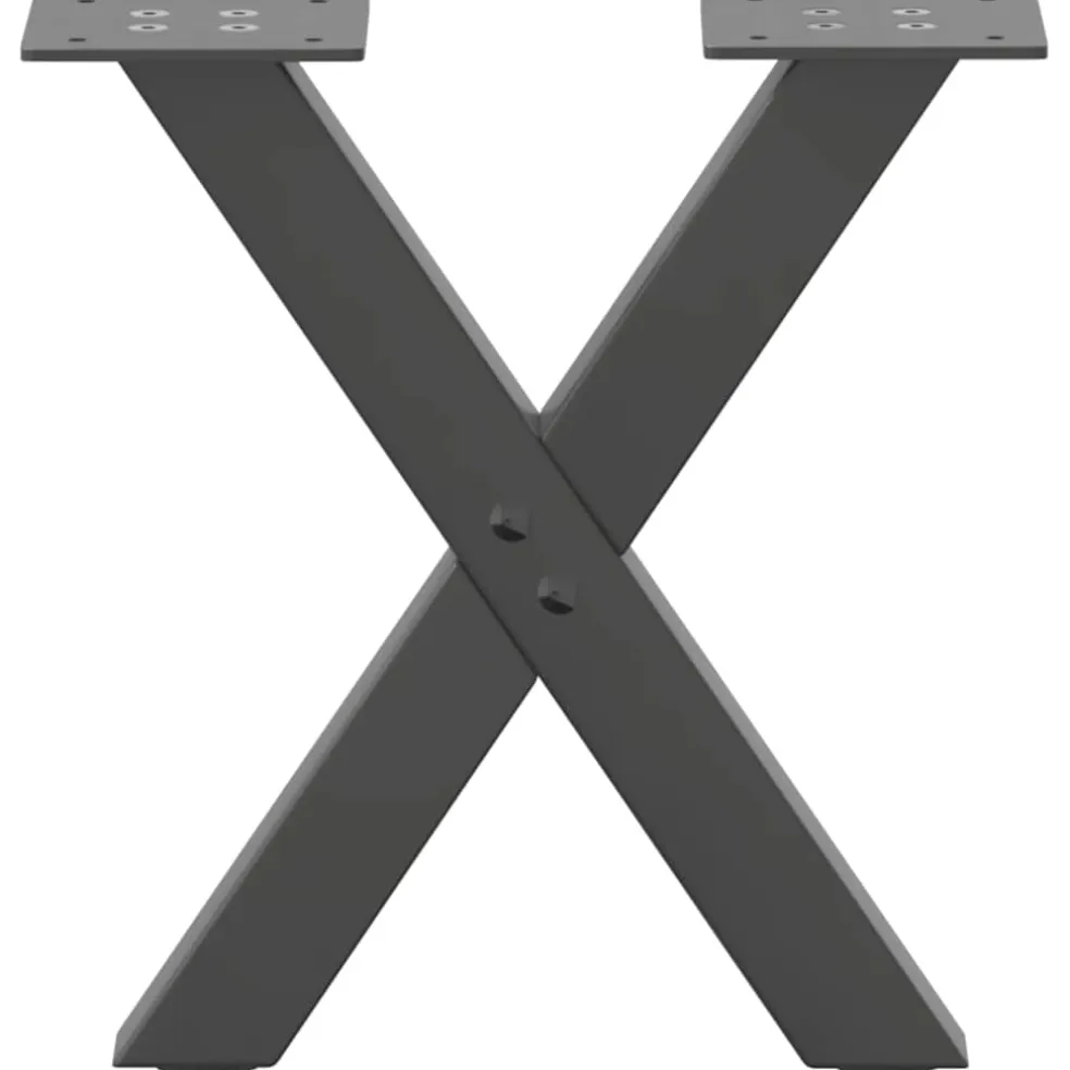 vidaXL Salontafelpoten 2 st X-vormig 30x(30-31) cm staal antraciet