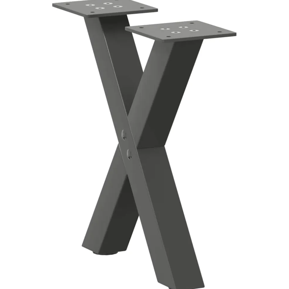 vidaXL Salontafelpoten 2 st X-vormig 30x(30-31) cm staal antraciet