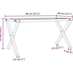 vidaXL Salontafelpoten X-frame 80x40x43 cm staal