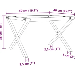 vidaXL Salontafelpoten X-frame 50x40x38 cm staal