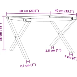 vidaXL Salontafelpoten X-frame 60x40x38 cm staal