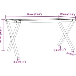 vidaXL Salontafelpoten X-frame 90x30x43 cm staal