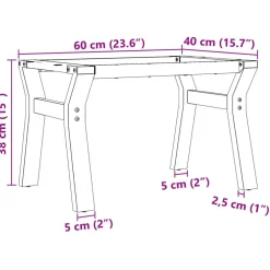 vidaXL Salontafelpoten Y-frame 60x40x38 cm staal