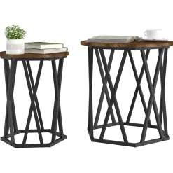 vidaXL Salontafel 2 st Gerookt eiken 50 x 50 x 50 cm