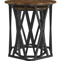 vidaXL Salontafel 2 st Gerookt eiken 50 x 50 x 50 cm