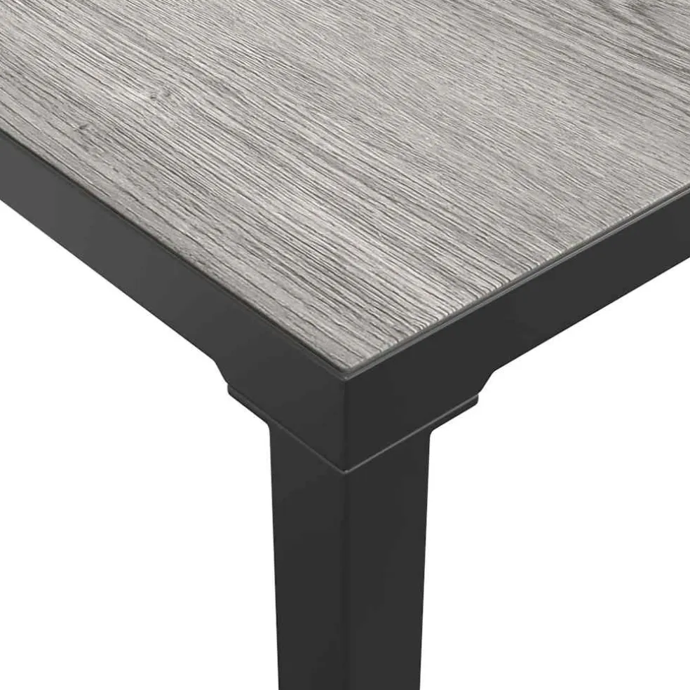 vidaXL Salontafel tuin 55x55x31 cm DPC en staal grijs