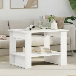 vidaXL Salontafel Wit 72 x 50 x 50 cm Bewerkt hout
