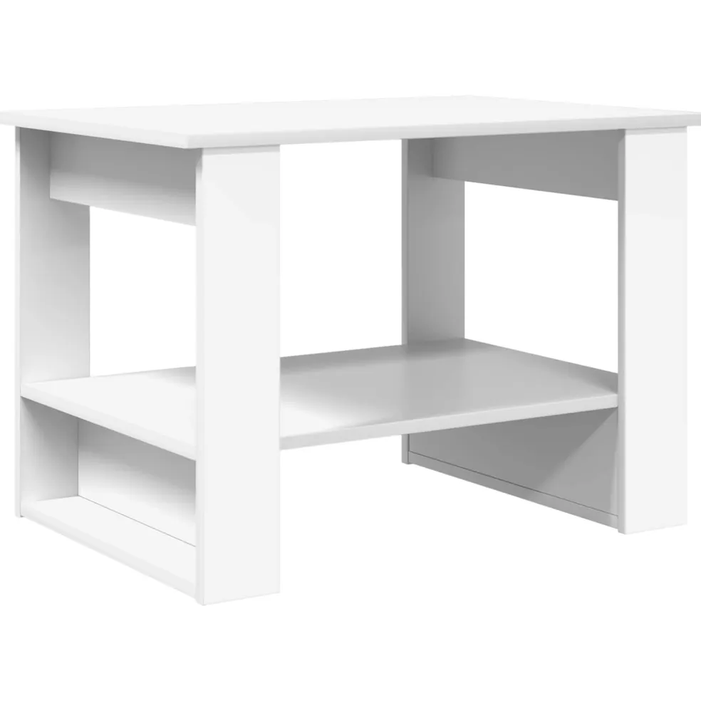 vidaXL Salontafel Wit 72 x 50 x 50 cm Bewerkt hout