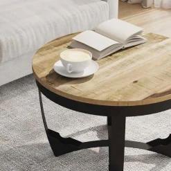 vidaXL Salontafel 60x40 cm massief ruw mangohout