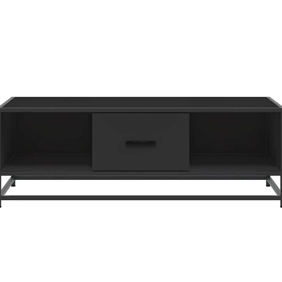 vidaXL Salontafel 100x57x35 cm bewerkt hout en metaal zwart
