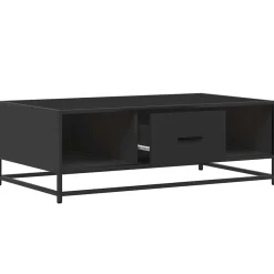 vidaXL Salontafel 100x57x35 cm bewerkt hout en metaal zwart