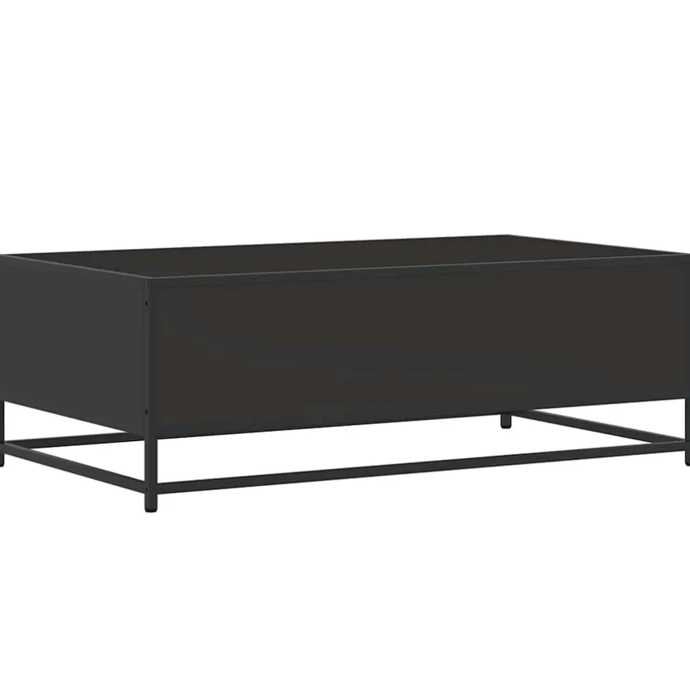 vidaXL Salontafel 100x57x35 cm bewerkt hout en metaal zwart