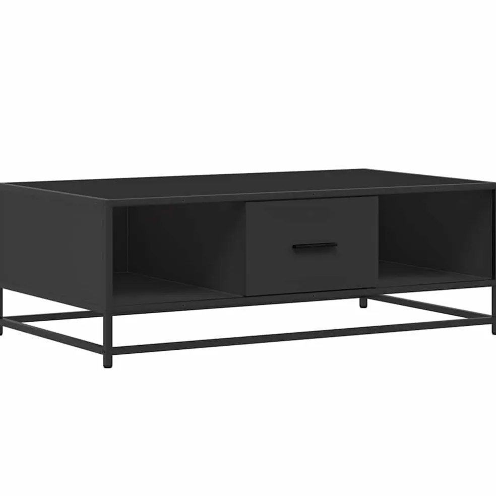 vidaXL Salontafel 100x57x35 cm bewerkt hout en metaal zwart