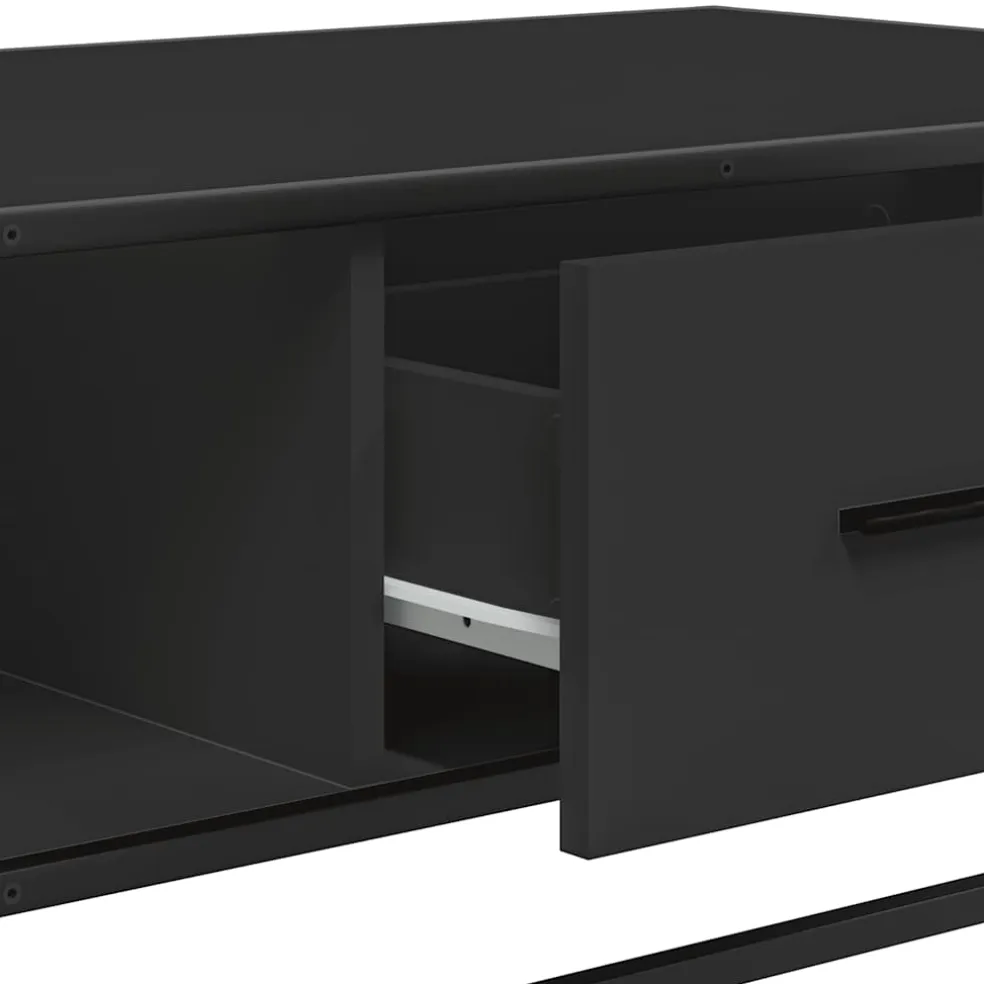vidaXL Salontafel 100x57x35 cm bewerkt hout en metaal zwart