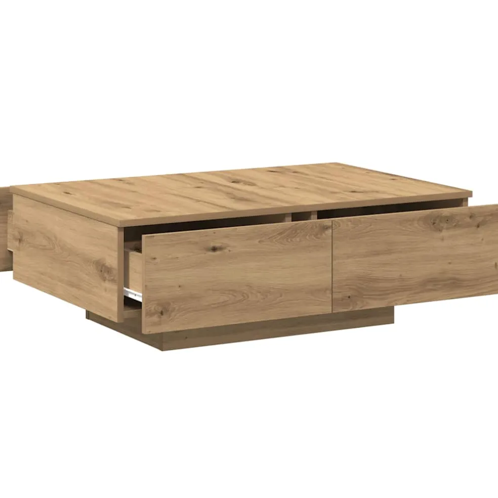 vidaXL Salontafel 90x60x31 cm bewerkt hout artisanaal eikenkleurig
