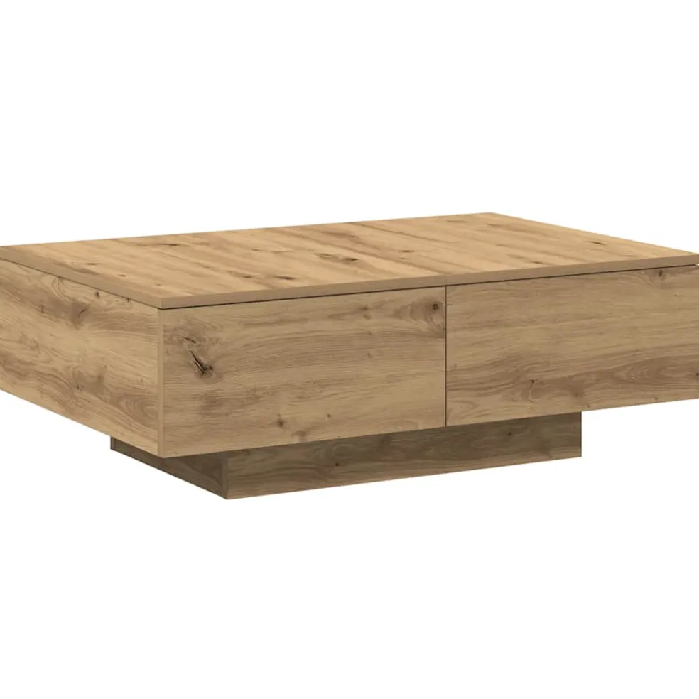vidaXL Salontafel 90x60x31 cm bewerkt hout artisanaal eikenkleurig